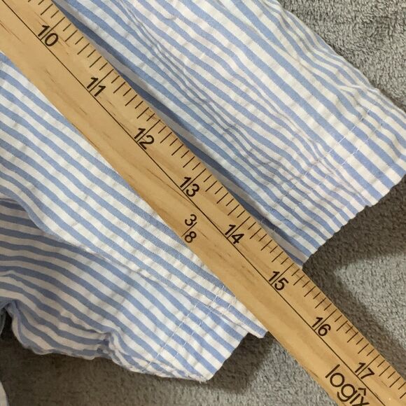 Southern Marsh Shirt Men Sz Medium Seersucker Short Sleeve Button Blue Preppy - Picture 8 of 9